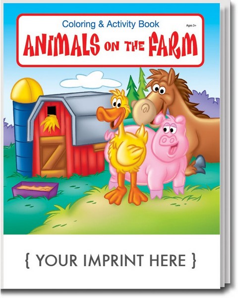 CS0570 Animals on the Farm Coloring And Activity BOOK With Custom Impr